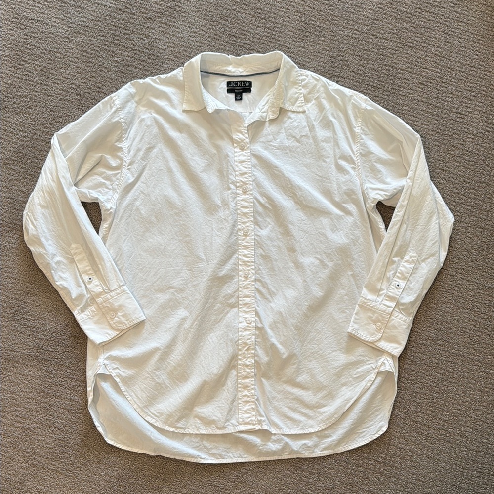 J. Crew White Casual Button Down Shirt